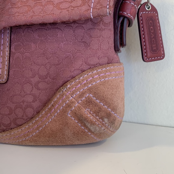 Coach rare y2k mauve monogram signature jacquard soho shoulder bag - Picture 3 of 9